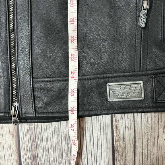 Harley Davidson Men’s Large Crossroads Reflective Black Full Zip Leather Jacket - Picture 13 of 16